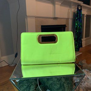 Lime green clutch bag